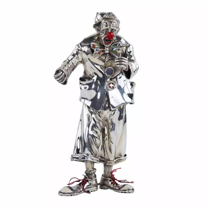 SILVER FIGURE OF A CLOWN. VITTORIO ANCINI ITALY, AREZZO, SECOND HALF OF THE 20TH CENTURY