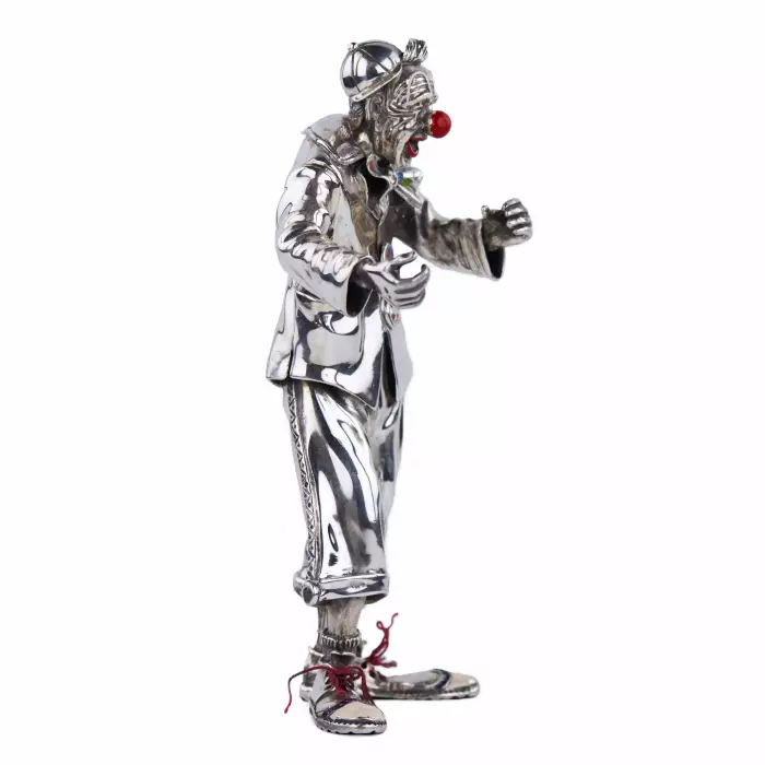 SILVER FIGURE OF A CLOWN. VITTORIO ANCINI ITALY, AREZZO, SECOND HALF OF THE 20TH CENTURY