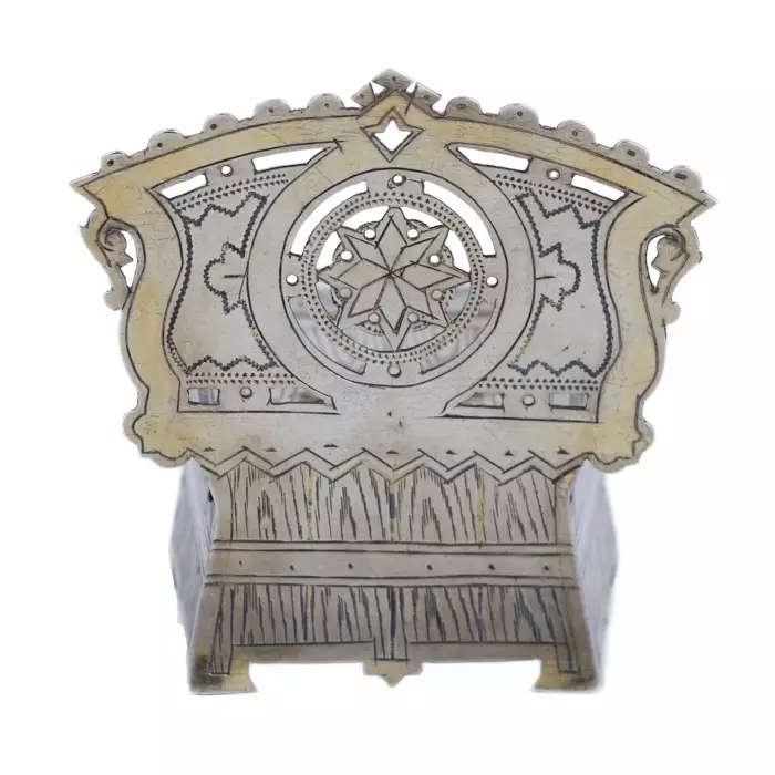 SALIÈRE EN ARGENT « CHAISE ». ALEXANDRE MOUKHINE RUSSIE, MOSCOU, 1880