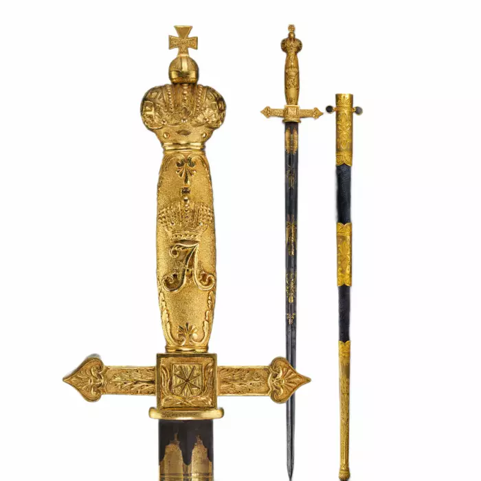 ÉPÉE CÉRÉMONIELLE DE PRÉSENTATION  EMPIRE RUSSE, PREMIÈRE MOITIÉ DU XIXᵉ SIÈCLE