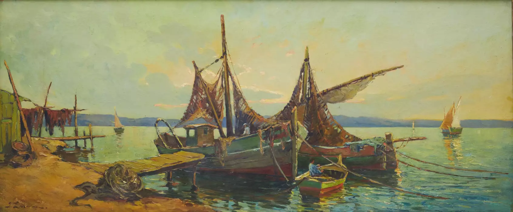 GEORGY ALEXANDROVICH LAPSHIN (1885–1950)  FISHING BOATS FRANCE, 1930s