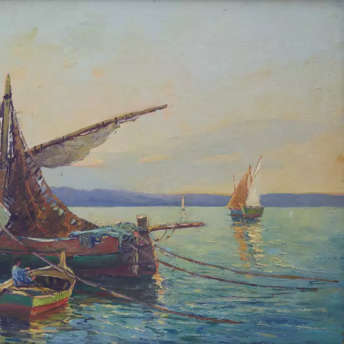 GEORGY ALEXANDROVICH LAPSHIN (1885–1950)  FISHING BOATS FRANCE, 1930s