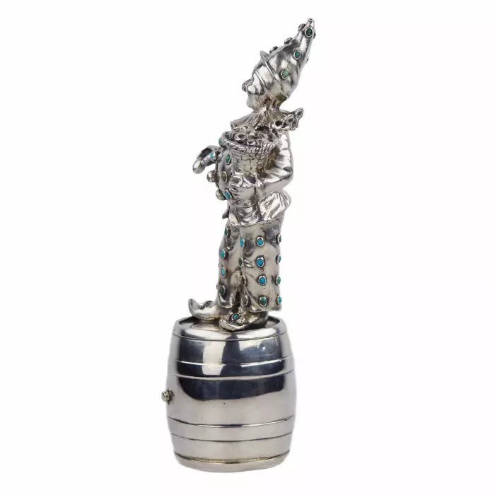 SILVER FIGURE OF HARLEQUIN GERMANY, HANAU, LATE 19TH CENTURY