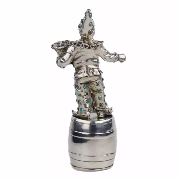 SILVER FIGURE OF HARLEQUIN GERMANY, HANAU, LATE 19TH CENTURY