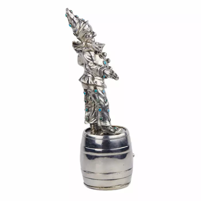 SILVER FIGURE OF HARLEQUIN GERMANY, HANAU, LATE 19TH CENTURY