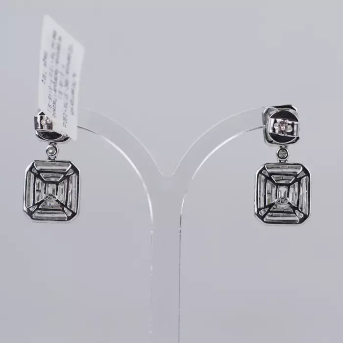 18K WHITE GOLD DIAMOND EARRINGS