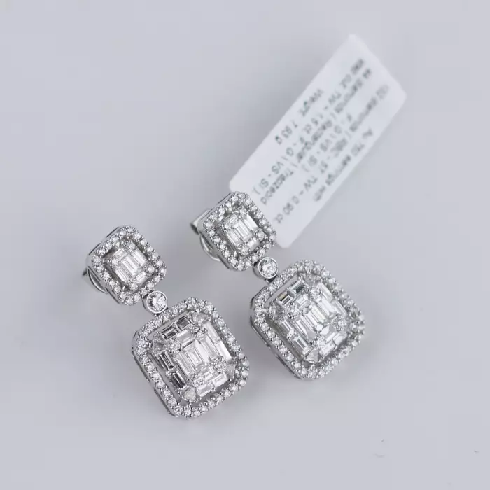 18K WHITE GOLD DIAMOND EARRINGS