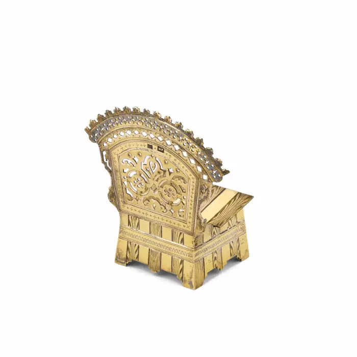 SALIÈRE-TRÔNE EN ARGENT DORÉ DE STYLE RUSSE. MOSCOU, 1882