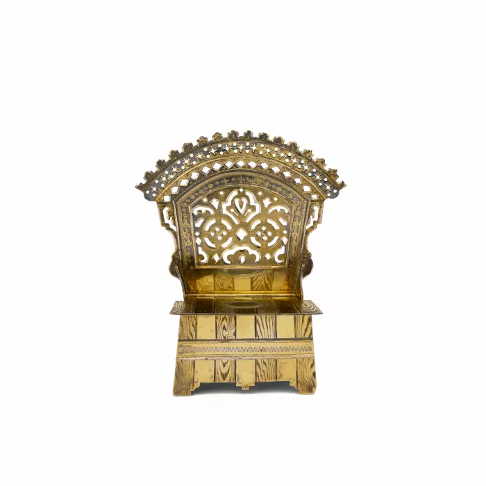 SALIÈRE-TRÔNE EN ARGENT DORÉ DE STYLE RUSSE. MOSCOU, 1882