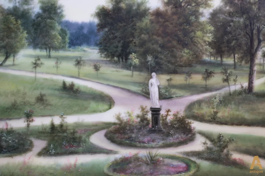 Plaque de porcelaine Vue du parc