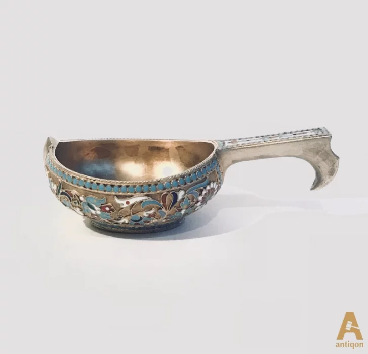 Silver kovsh with enamel