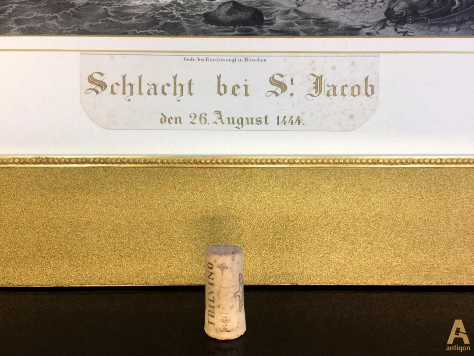 Grande gravure du 19ème siècle - une scène de bataille. 
