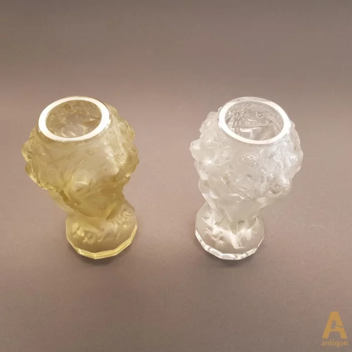 A pair of glass vases 