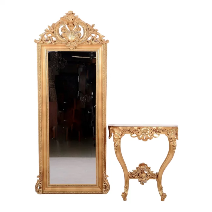 Mirror with console in Neo Rococo style. France. early 20th century. 