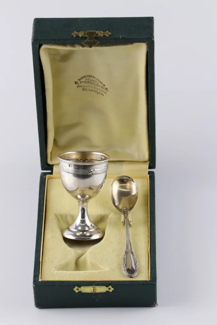 Egg cup with a spoon