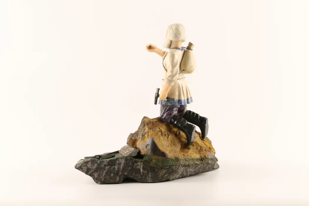 Stone-cut figurine Stone Seeker in Faberge style. 