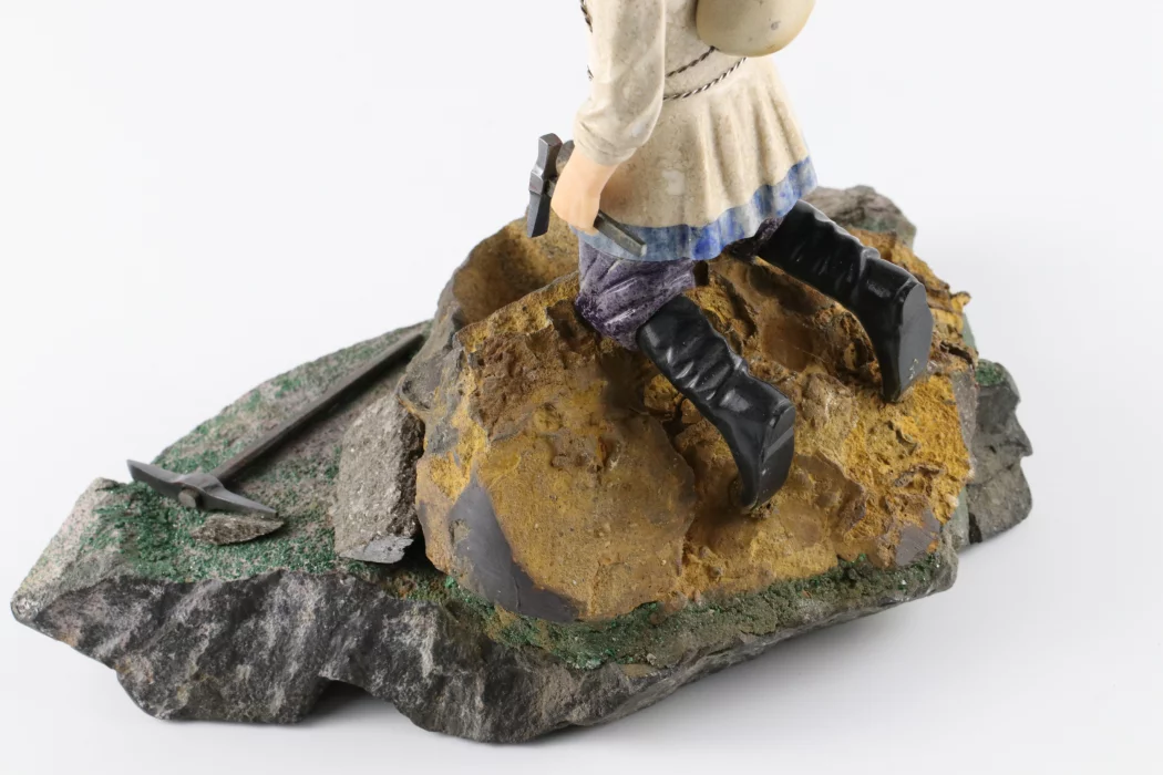 Stone-cut figurine Stone Seeker in Faberge style. 