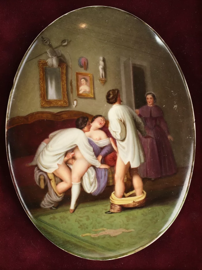 PORCELAIN PLAQUE “THE GAME OF LOVE”. KPM BERLIN. CIRCA 1830