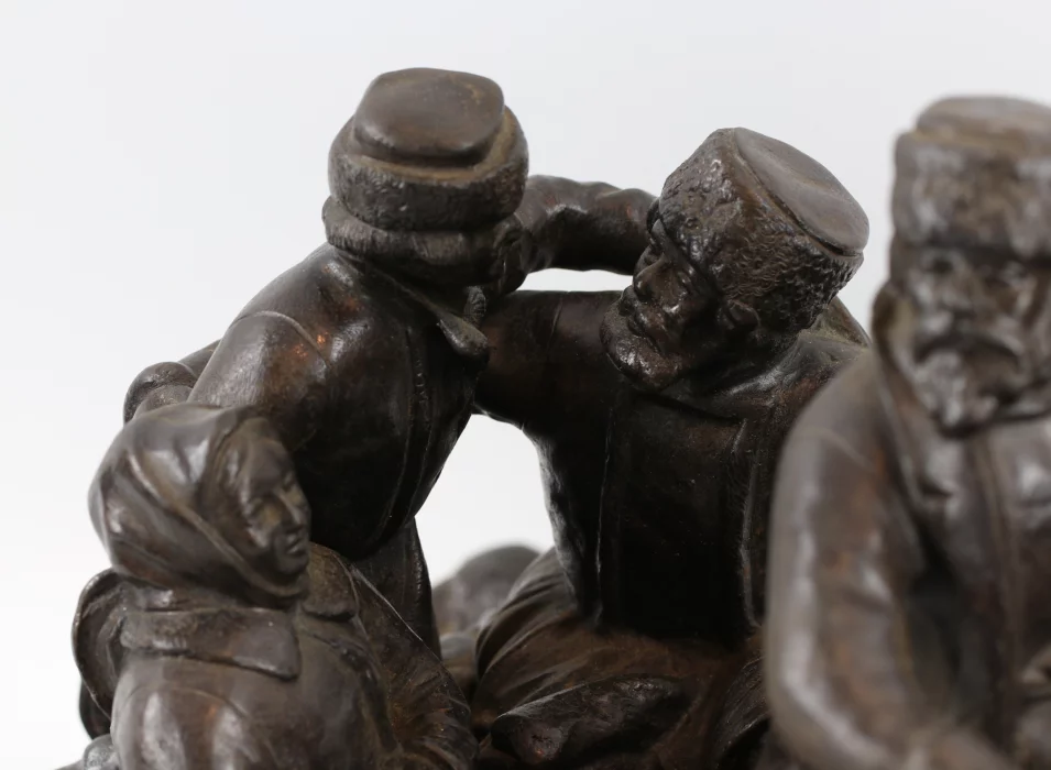 Composition sculpturale « Troïka en hiver » E.NAPS « . 