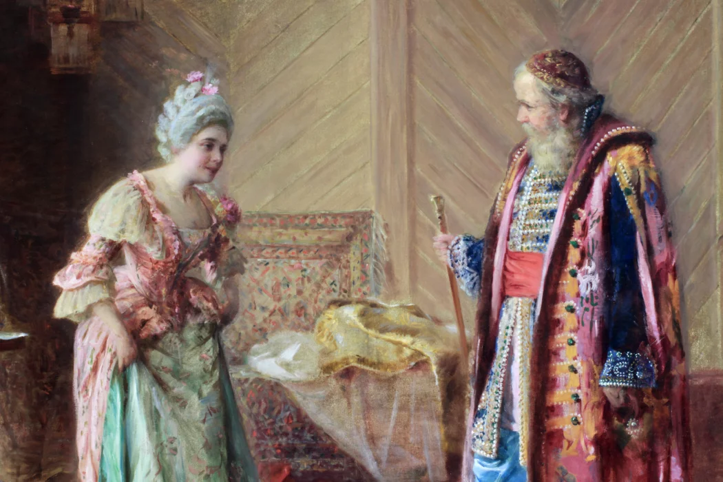 Peinture de genre Première reverence 1904. Pass Israël Abramovich