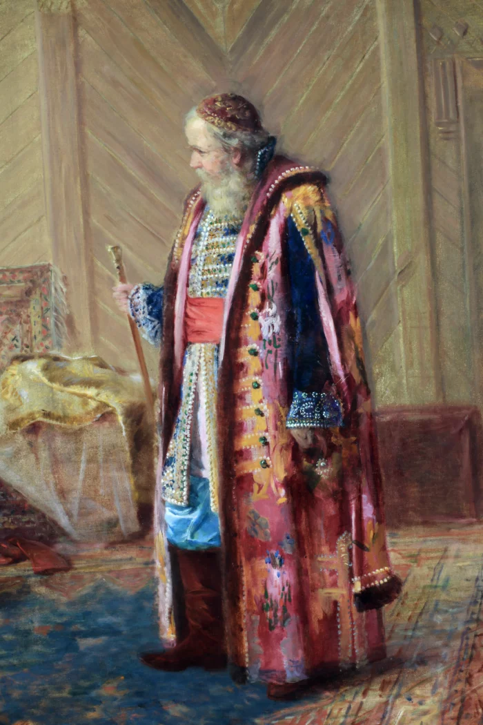 Peinture de genre Première reverence 1904. Pass Israël Abramovich