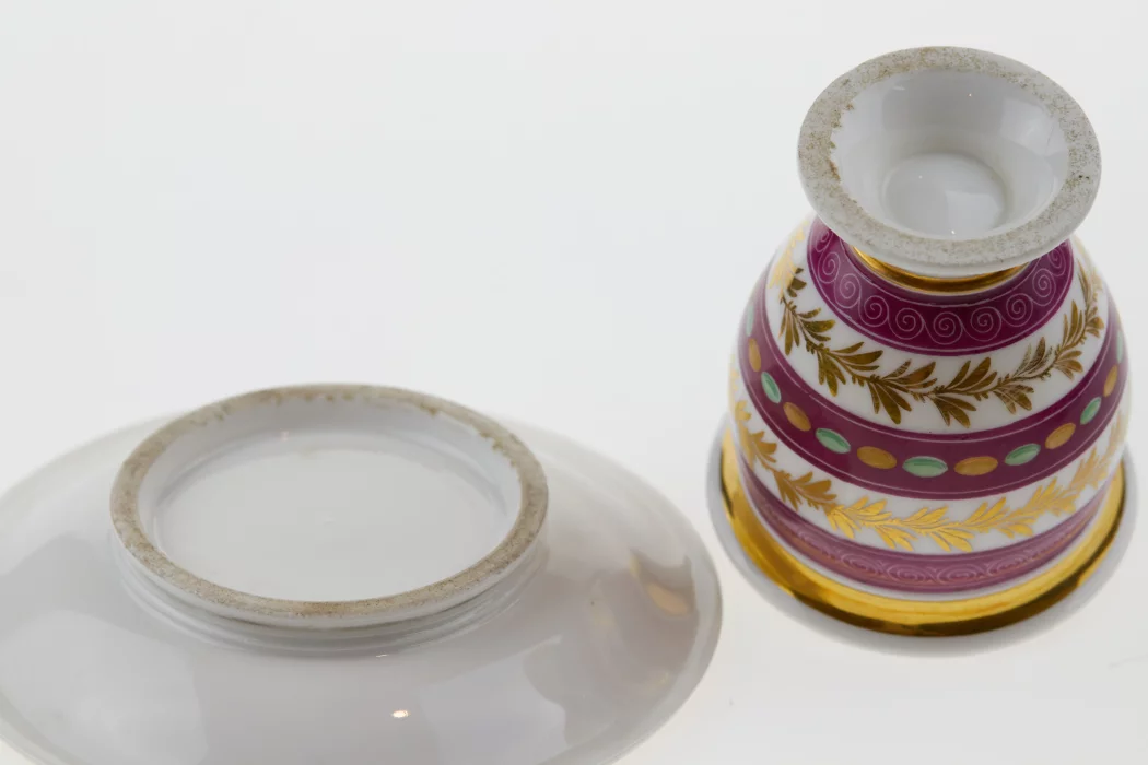 French porcelain teacup and saucer.