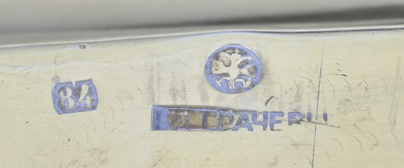 Silver gold plated serving tray