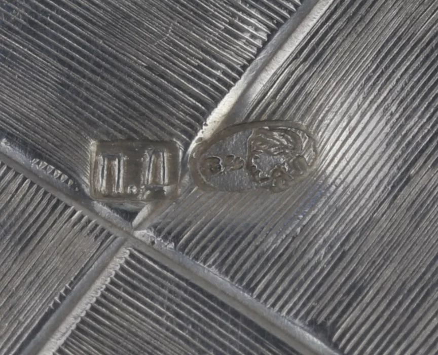 Pair of silver cupholders Lyko in Russian style