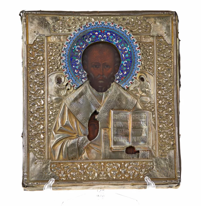 Icône de Saint Nicolas le Wonderworker. Egornov Semyon Matveevitch. Moscou XIXe siècle. 