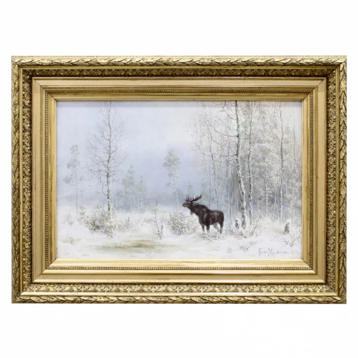 Картина "Зимний пейзаж" Муравьев 1907 год.