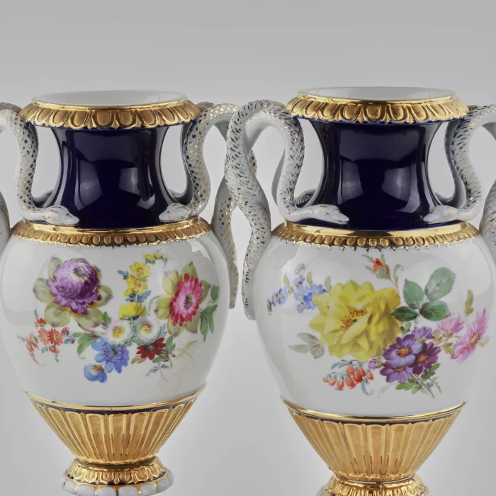 Paire de vases Meissen 1920 siècle. 