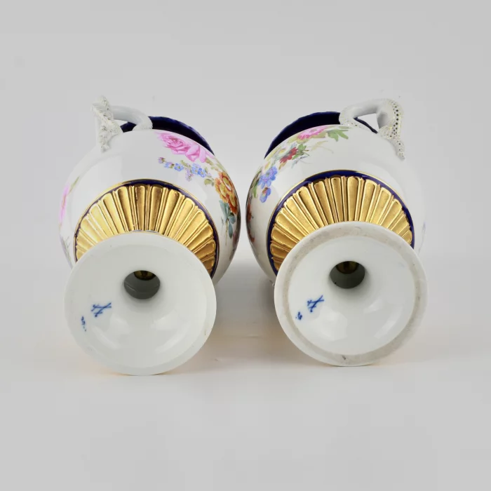 Paire de vases Meissen 1920 siècle. 
