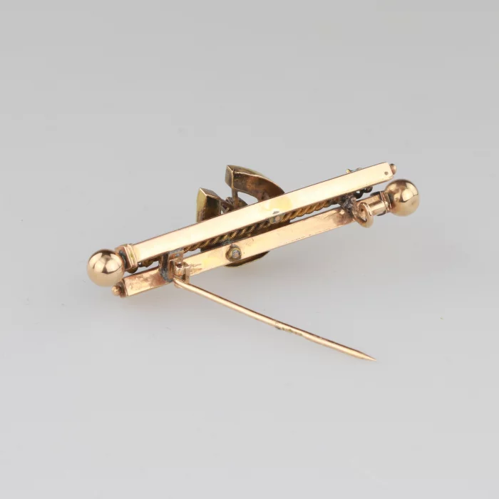 Russian gold brooch Horseshoe. Moscow.1880-1889 