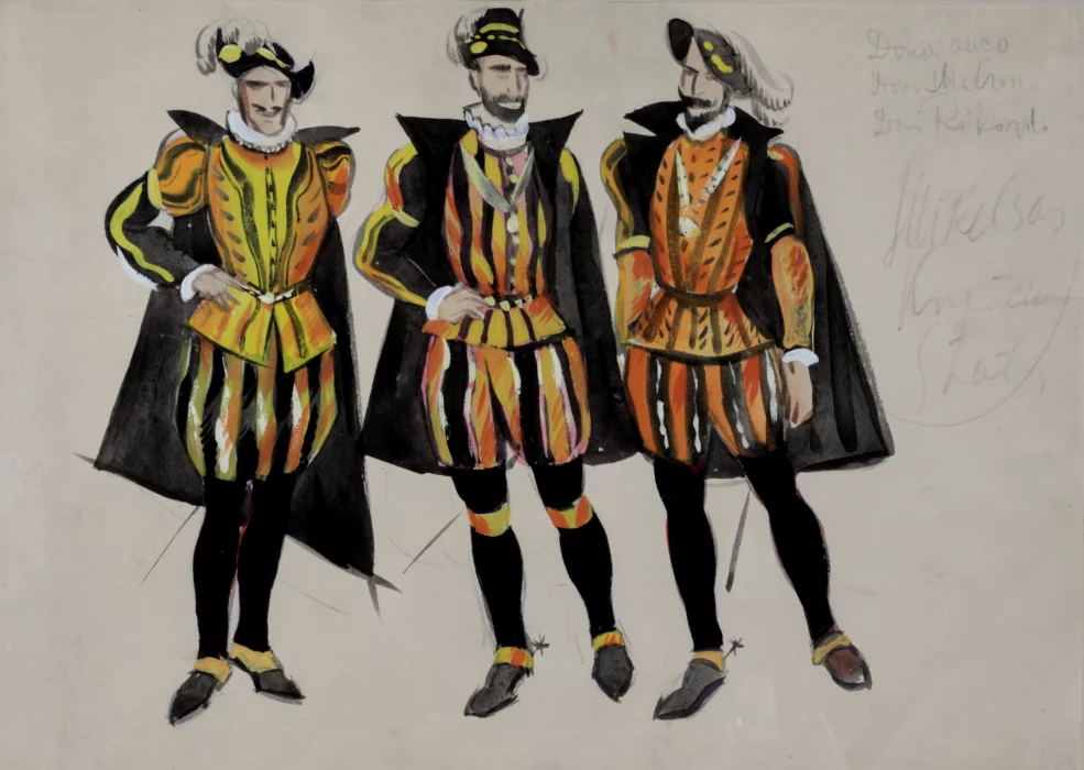 Esquisse pour les costumes de la pièce de V. Hugo Ernani.