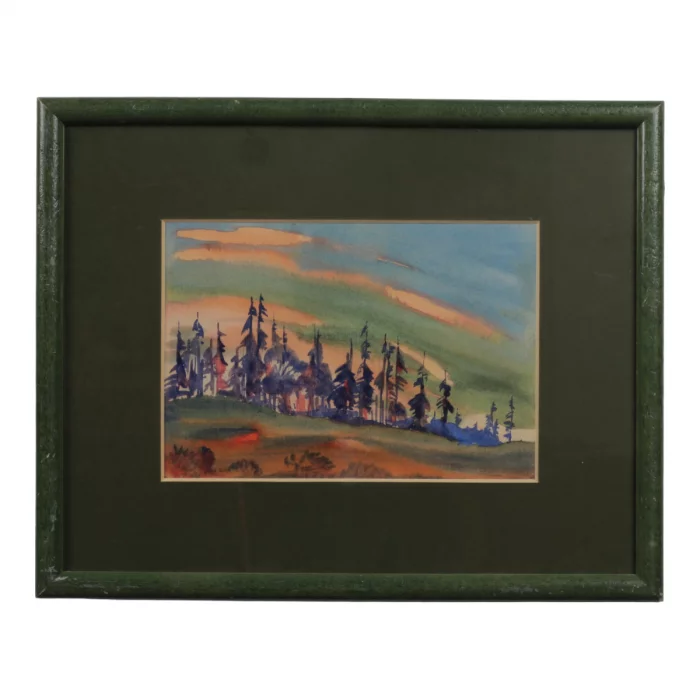Sergey Antonov. Aquarelle. Paysage. Elnik. 1932 annee.