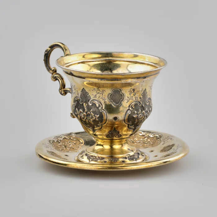 Silver tea pair.