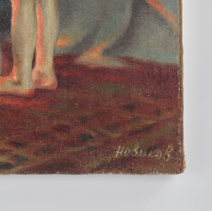 Peinture Enfants près de la cheminee. Copie de 20 ans, auteur Novikov.