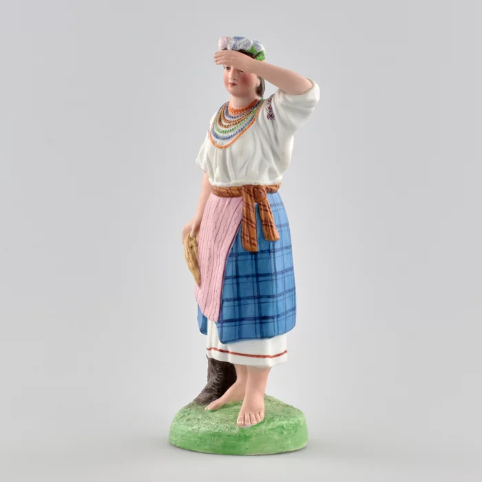 La figure femme paysanne ukrainienne. Usine Gardner du 19ème siècle.