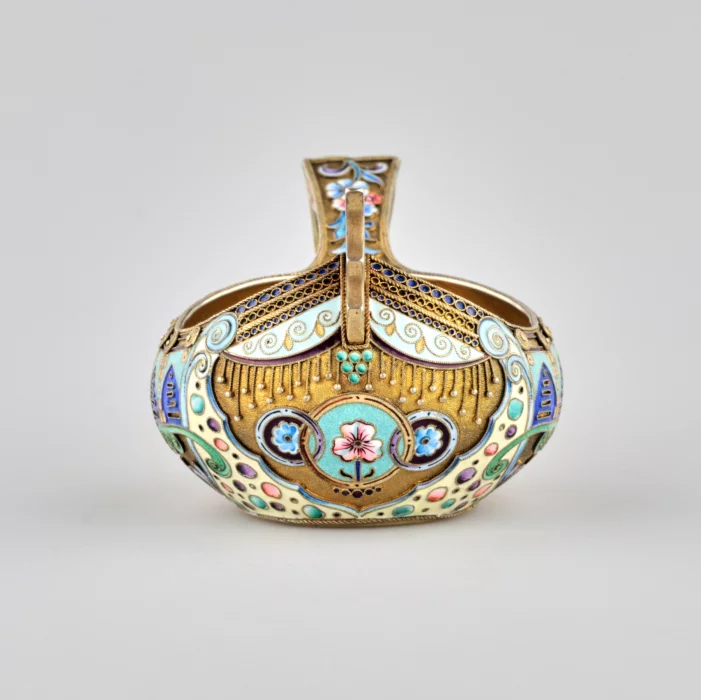Декоративный ковш, живописной и перегородчатой эмали. Россия, Москва, 1910-е.