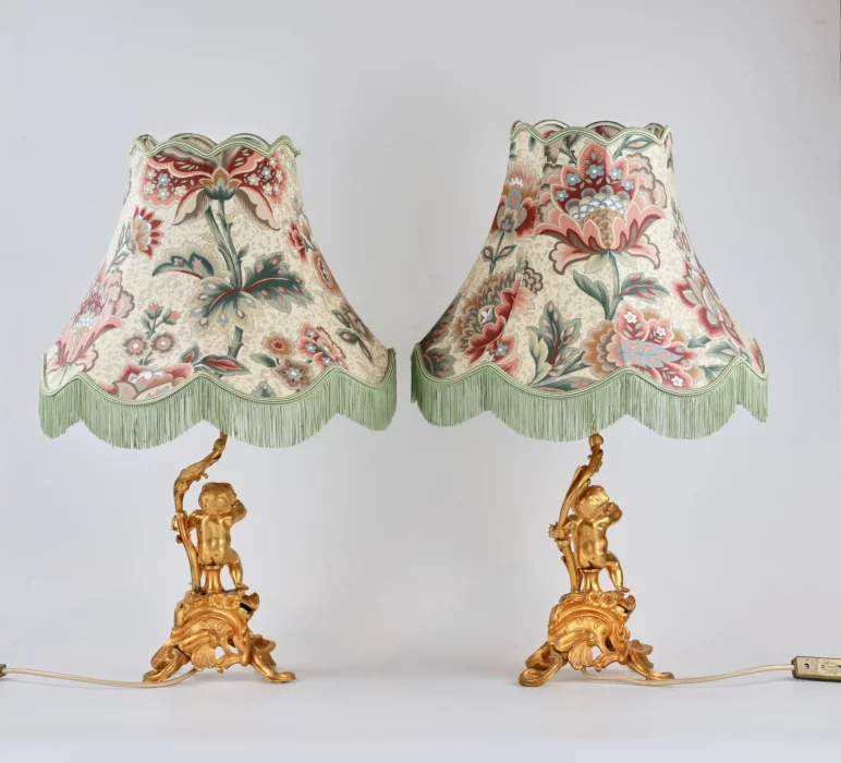Pair of Putti table lamps 