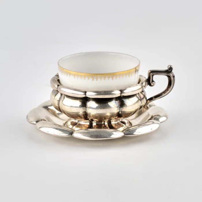 Service à cafe en porcelaine en argent. Annees 1920 