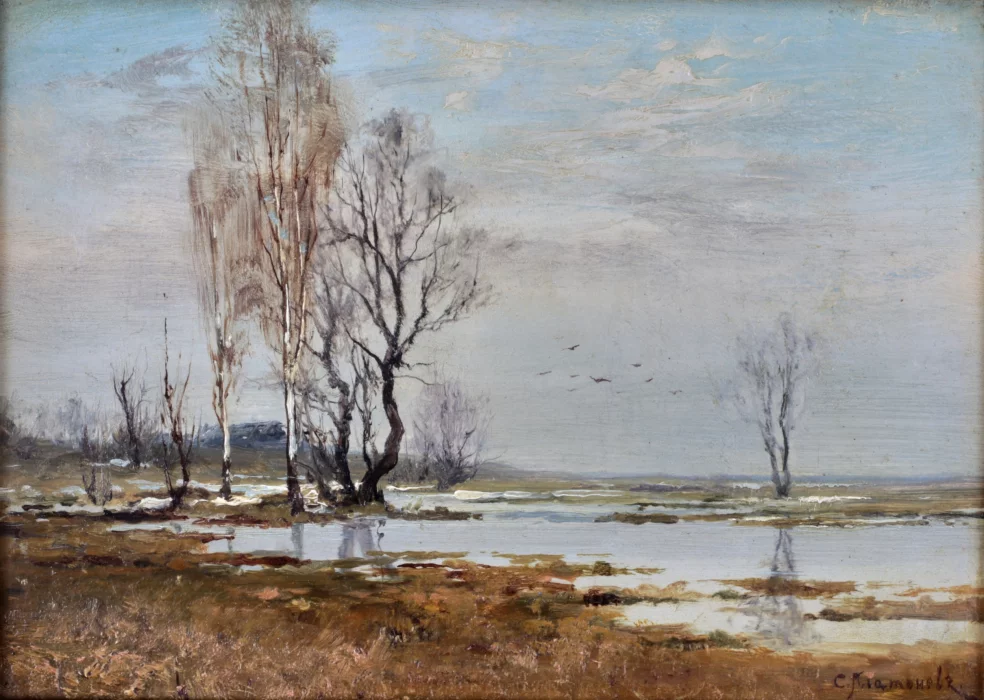 Semyon Sergueïevitch Platonov. Paysage de printemps. 