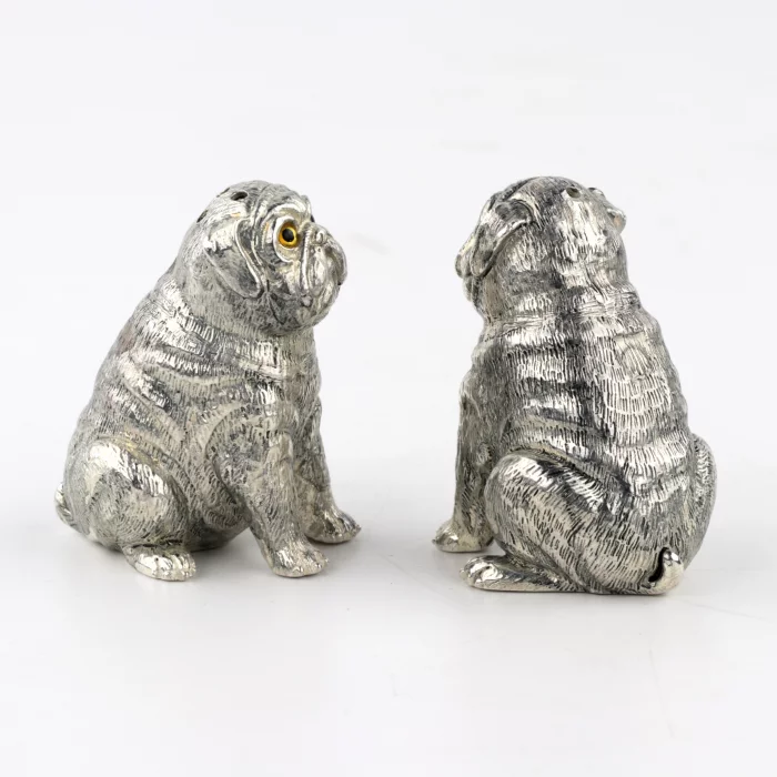 Pair of silver saltcellars 