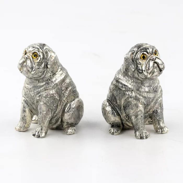 Pair of silver saltcellars 