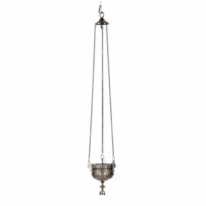 Silver lampada in the neo-Russian style. 