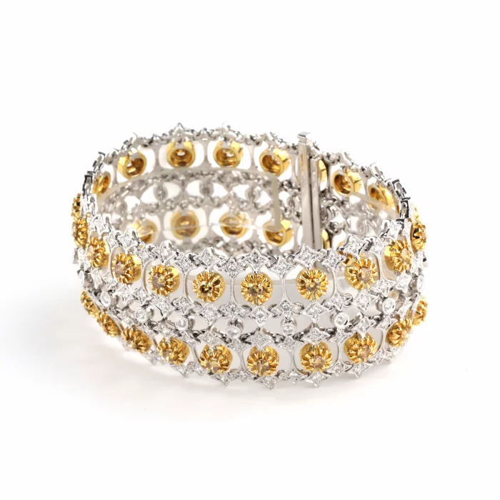 BRACELET UNIQUE SERTI DE DIAMANTS COULEUR COGNAC EUROPE, FIN DU XXᵉ – DÉBUT DU XXIᵉ SIÈCLE