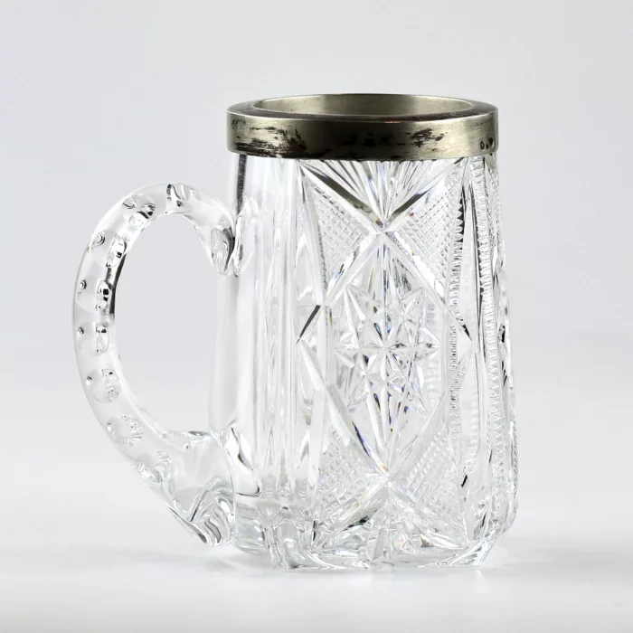 Crystal beer mug with silver. Latvia. 1920-30s. 