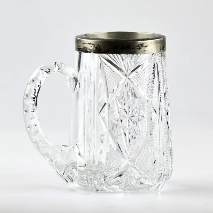 Crystal beer mug with silver. Latvia. 1920-30s. 