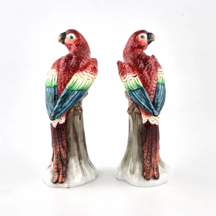 Couple de porcelaine Perroquets. Sitzendorf. 