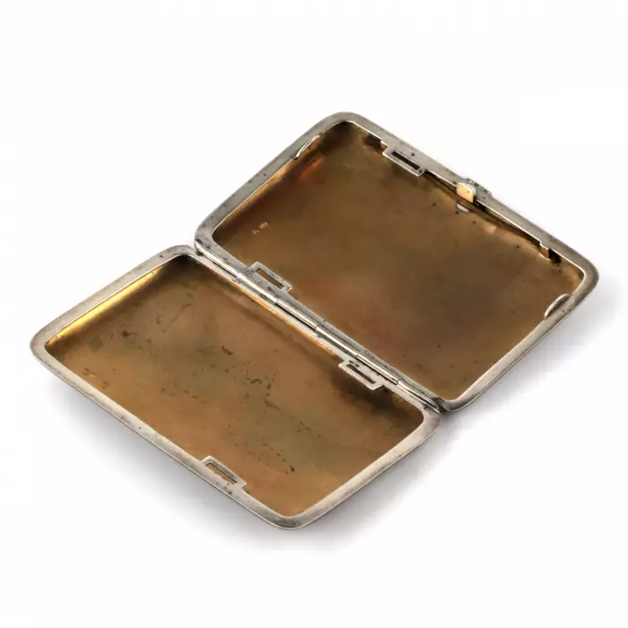 Étui à cigarettes austro-hongrois en argent avec nielle. 